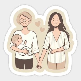 Two moms Sticker